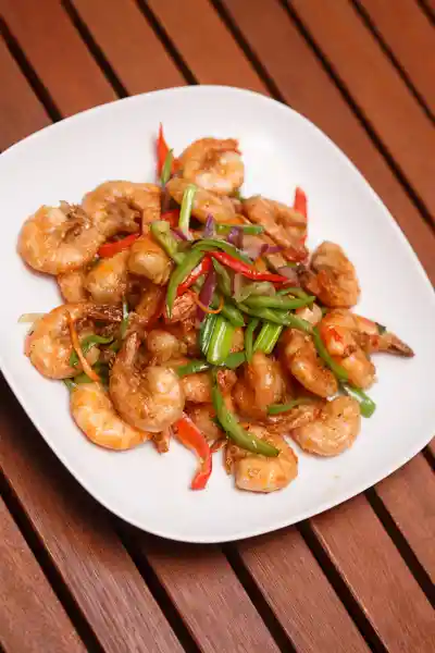 Jiao Yan Xia - Garnelen mit Salz und Szechuanpfeffer