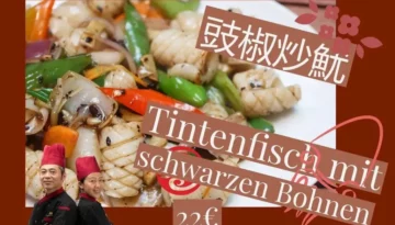 Tintenfisch mit schwarzen Bohnen