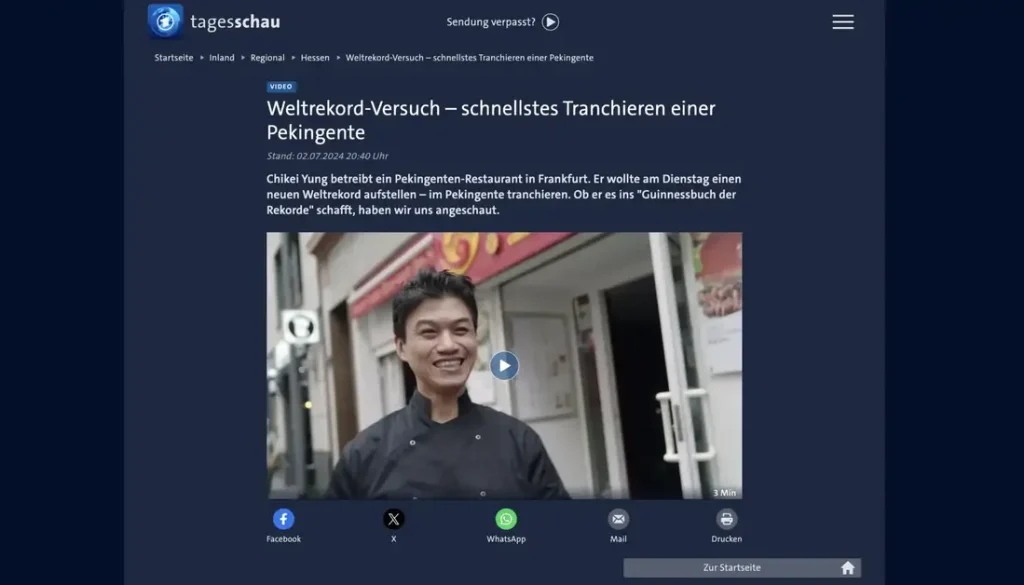 Peking Ente Weltrekord (tagesschau.de)